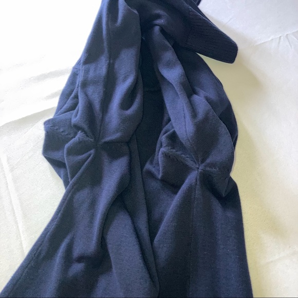 Jeanne Pierre Size L Sweater Tunic Dress Blue Zipper Turtleneck Pockets - Picture 8 of 12